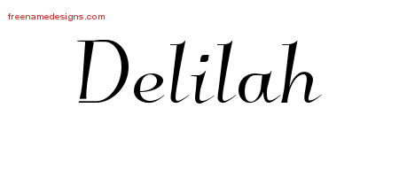 Elegant Name Tattoo Designs Delilah Free Graphic