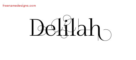 Decorated Name Tattoo Designs Delilah Free