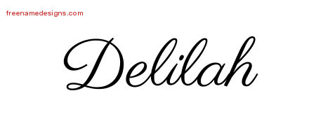 Classic Name Tattoo Designs Delilah Graphic Download