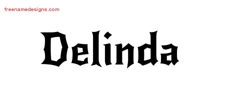Gothic Name Tattoo Designs Delinda Free Graphic
