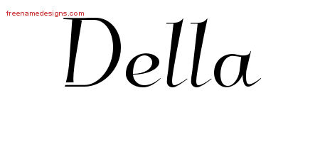 Elegant Name Tattoo Designs Della Free Graphic