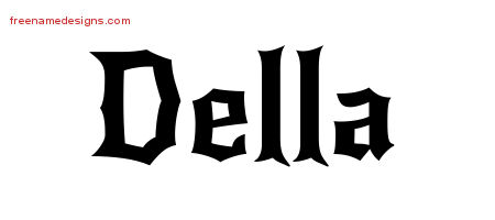 Gothic Name Tattoo Designs Della Free Graphic