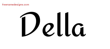 Calligraphic Stylish Name Tattoo Designs Della Download Free