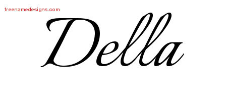 Calligraphic Name Tattoo Designs Della Download Free