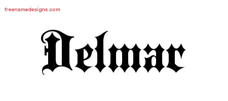 Old English Name Tattoo Designs Delmar Free Lettering