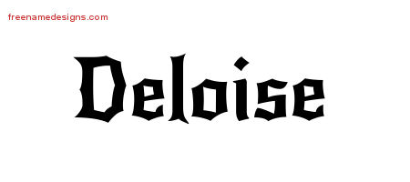 Gothic Name Tattoo Designs Deloise Free Graphic