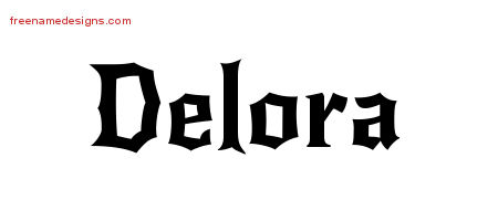 Gothic Name Tattoo Designs Delora Free Graphic