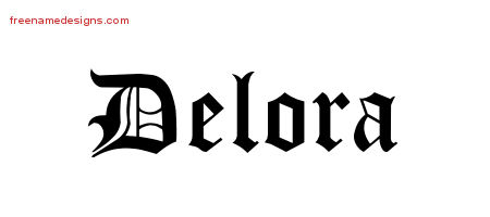 Blackletter Name Tattoo Designs Delora Graphic Download