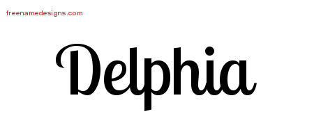 Handwritten Name Tattoo Designs Delphia Free Download