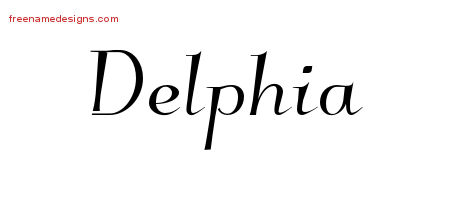 Elegant Name Tattoo Designs Delphia Free Graphic