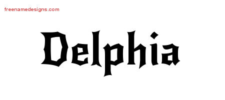 Gothic Name Tattoo Designs Delphia Free Graphic