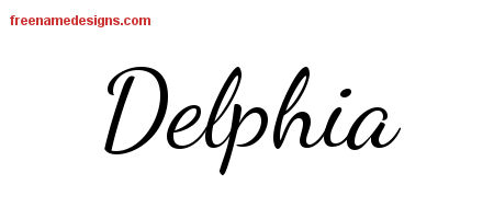 Lively Script Name Tattoo Designs Delphia Free Printout