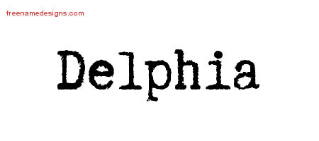 Typewriter Name Tattoo Designs Delphia Free Download