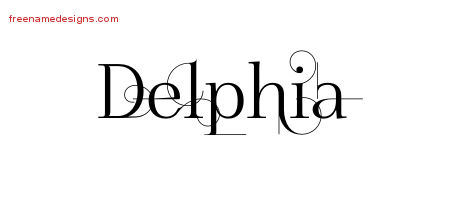 Decorated Name Tattoo Designs Delphia Free