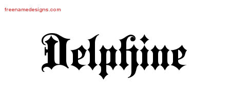 Old English Name Tattoo Designs Delphine Free