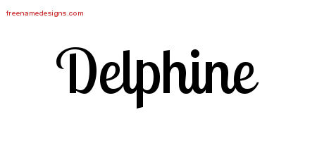 Handwritten Name Tattoo Designs Delphine Free Download