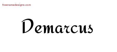 Calligraphic Stylish Name Tattoo Designs Demarcus Free Graphic