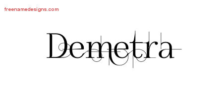 Decorated Name Tattoo Designs Demetra Free
