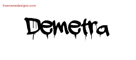 Graffiti Name Tattoo Designs Demetra Free Lettering