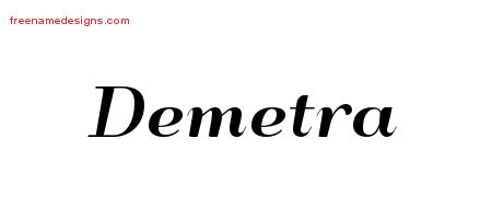 Art Deco Name Tattoo Designs Demetra Printable