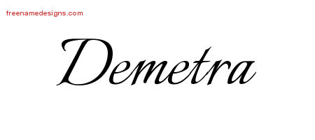 Calligraphic Name Tattoo Designs Demetra Download Free