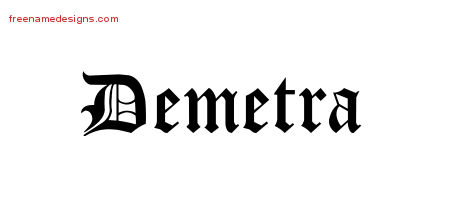 Blackletter Name Tattoo Designs Demetra Graphic Download