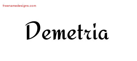Calligraphic Stylish Name Tattoo Designs Demetria Download Free