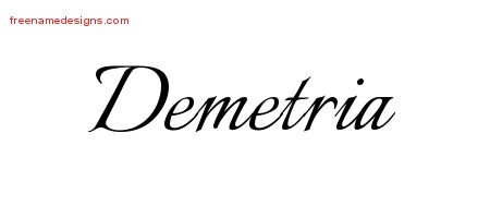 Calligraphic Name Tattoo Designs Demetria Download Free