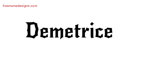 Gothic Name Tattoo Designs Demetrice Free Graphic