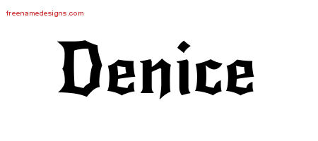 Gothic Name Tattoo Designs Denice Free Graphic