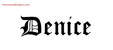 Blackletter Name Tattoo Designs Denice Graphic Download