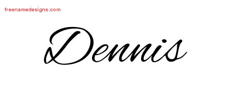 Cursive Name Tattoo Designs Dennis Free Graphic