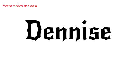 Gothic Name Tattoo Designs Dennise Free Graphic