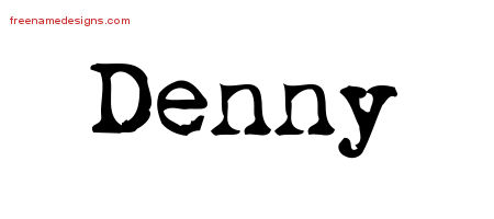 Vintage Writer Name Tattoo Designs Denny Free Lettering