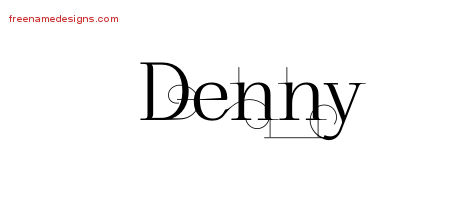 Decorated Name Tattoo Designs Denny Free Lettering