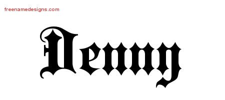 Old English Name Tattoo Designs Denny Free Lettering
