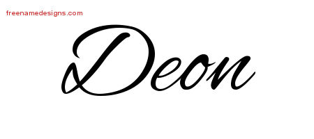 Cursive Name Tattoo Designs Deon Free Graphic