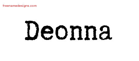 Typewriter Name Tattoo Designs Deonna Free Download