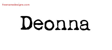 Vintage Writer Name Tattoo Designs Deonna Free Lettering