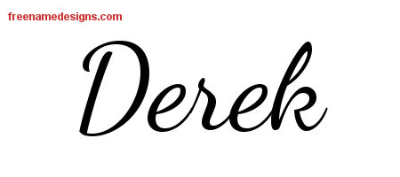 Lively Script Name Tattoo Designs Derek Free Download