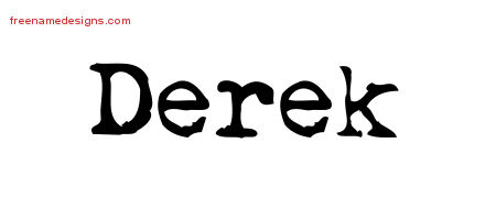 Vintage Writer Name Tattoo Designs Derek Free