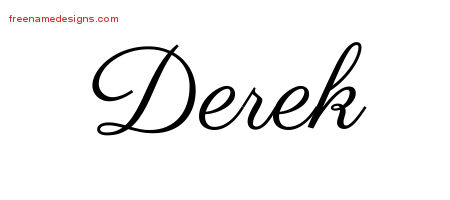Classic Name Tattoo Designs Derek Printable