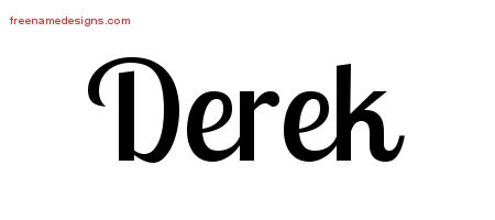 Handwritten Name Tattoo Designs Derek Free Printout