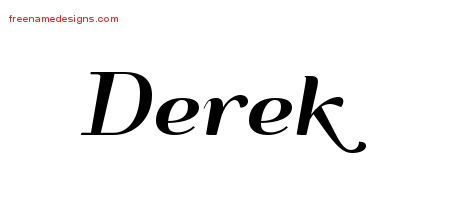 Art Deco Name Tattoo Designs Derek Graphic Download