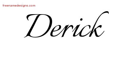 Calligraphic Name Tattoo Designs Derick Free Graphic