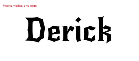 Gothic Name Tattoo Designs Derick Download Free