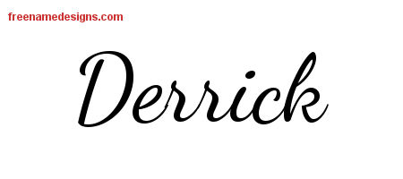 Lively Script Name Tattoo Designs Derrick Free Download