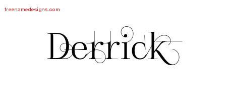 Decorated Name Tattoo Designs Derrick Free Lettering