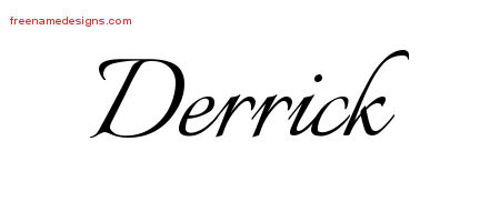 Calligraphic Name Tattoo Designs Derrick Free Graphic