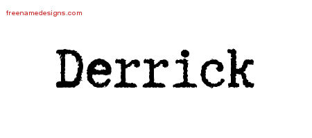 Typewriter Name Tattoo Designs Derrick Free Printout